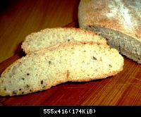 пшенично-ржаной хлеб с тмином