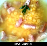 гороховый суп с беконом и ветчиной